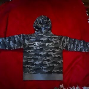 Champion Kids Camouflage Hoodie - Black and Gray